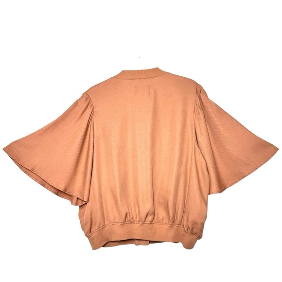 Eva Longoria Zip Front Batwing Jacket Dusty Rose Holiday Layer size Large - Picture 8 of 16